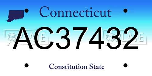 AC37432 Connecticut License Plate