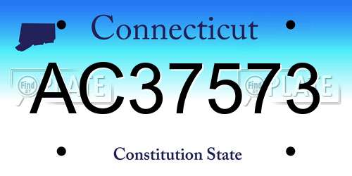 AC37573 Connecticut License Plate