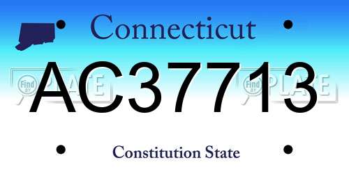 AC37713 Connecticut License Plate