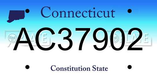 AC37902 Connecticut License Plate