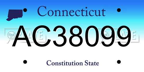 AC38099 Connecticut License Plate