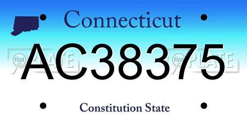 AC38375 Connecticut License Plate