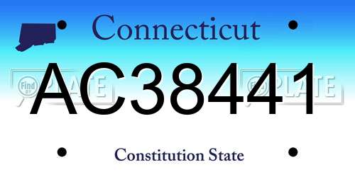AC38441 Connecticut License Plate