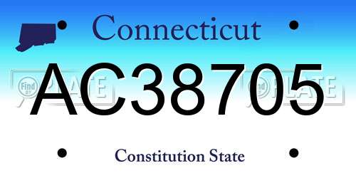 AC38705 Connecticut License Plate