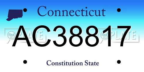 AC38817 Connecticut License Plate