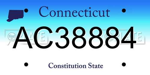 AC38884 Connecticut License Plate
