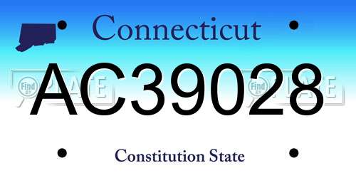 AC39028 Connecticut License Plate
