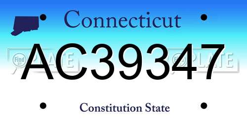 AC39347 Connecticut License Plate