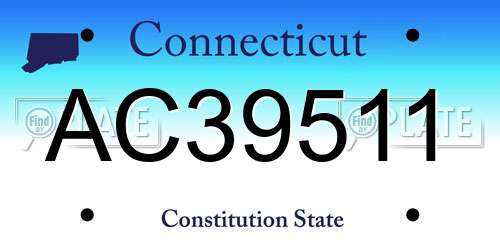 AC39511 Connecticut License Plate