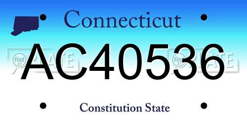 AC40536 Connecticut License Plate
