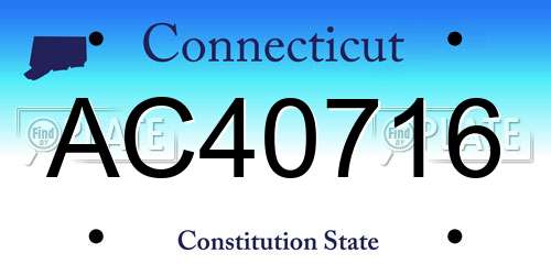 AC40716 Connecticut License Plate