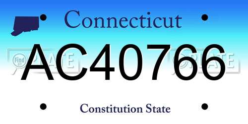 AC40766 Connecticut License Plate