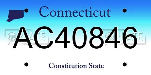 AC40846 Connecticut License Plate