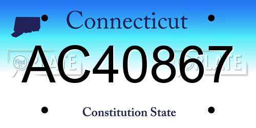 AC40867 Connecticut License Plate