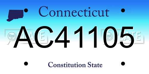 AC41105 Connecticut License Plate