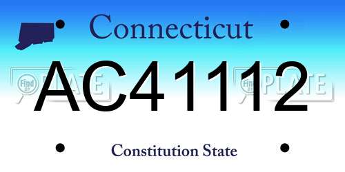 AC41112 Connecticut License Plate