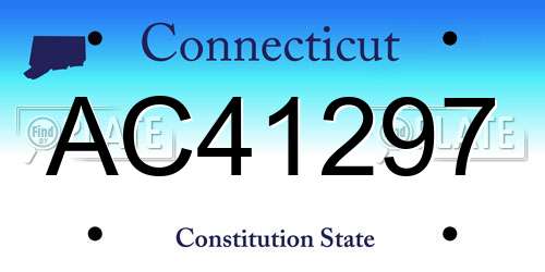 AC41297 Connecticut License Plate