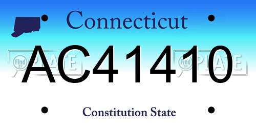 AC41410 Connecticut License Plate