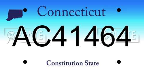 AC41464 Connecticut License Plate