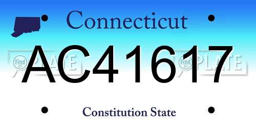 AC41617 Connecticut License Plate
