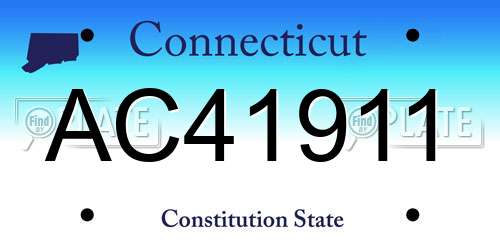 AC41911 Connecticut License Plate