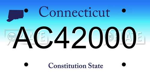 AC42000 Connecticut License Plate