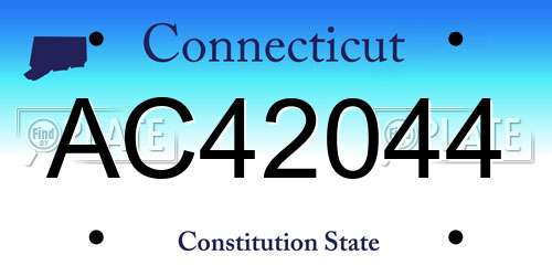 AC42044 Connecticut License Plate
