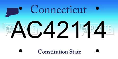 AC42114 Connecticut License Plate