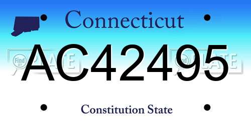 AC42495 Connecticut License Plate