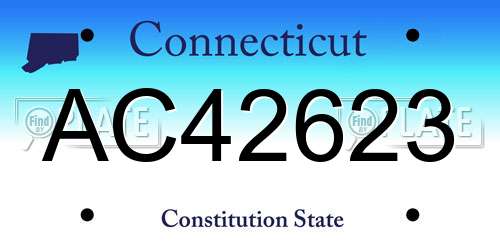 AC42623 Connecticut License Plate