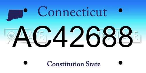 AC42688 Connecticut License Plate