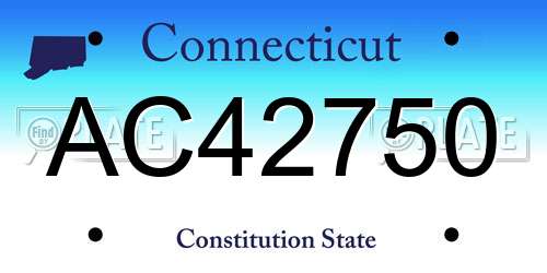 AC42750 Connecticut License Plate