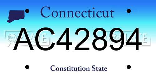 AC42894 Connecticut License Plate