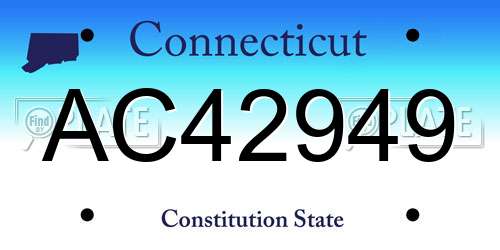 AC42949 Connecticut License Plate