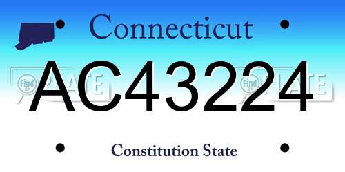 AC43224 Connecticut License Plate