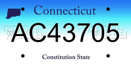 AC43705 Connecticut License Plate