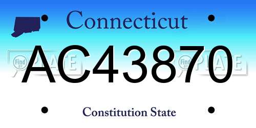 AC43870 Connecticut License Plate