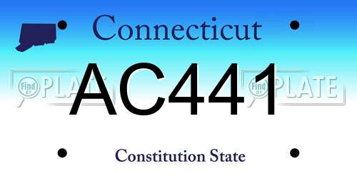 AC441 Connecticut License Plate