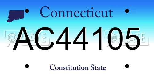 AC44105 Connecticut License Plate