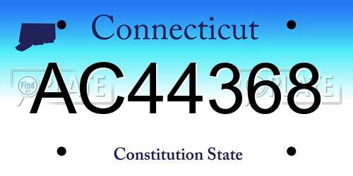 AC44368 Connecticut License Plate