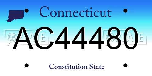 AC44480 Connecticut License Plate