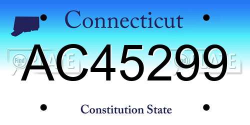 AC45299 Connecticut License Plate