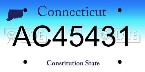 AC45431 Connecticut License Plate