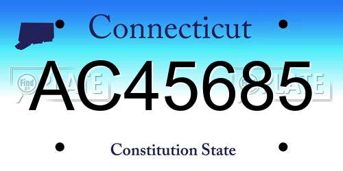 AC45685 Connecticut License Plate
