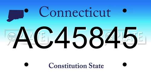 AC45845 Connecticut License Plate