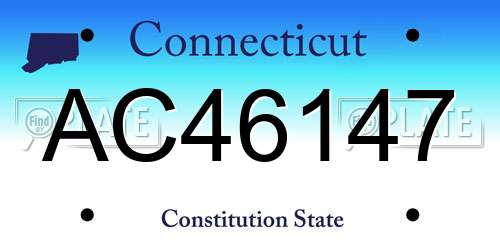 AC46147 Connecticut License Plate