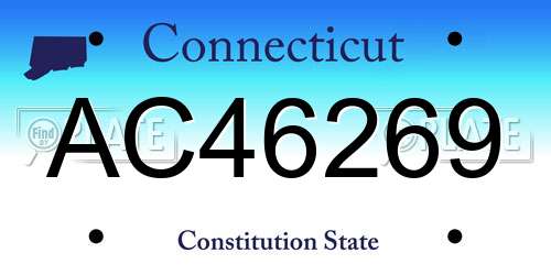 AC46269 Connecticut License Plate