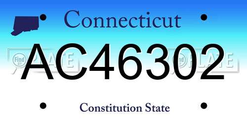 AC46302 Connecticut License Plate