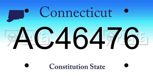 AC46476 Connecticut License Plate
