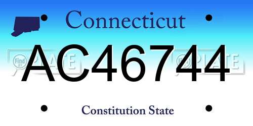 AC46744 Connecticut License Plate